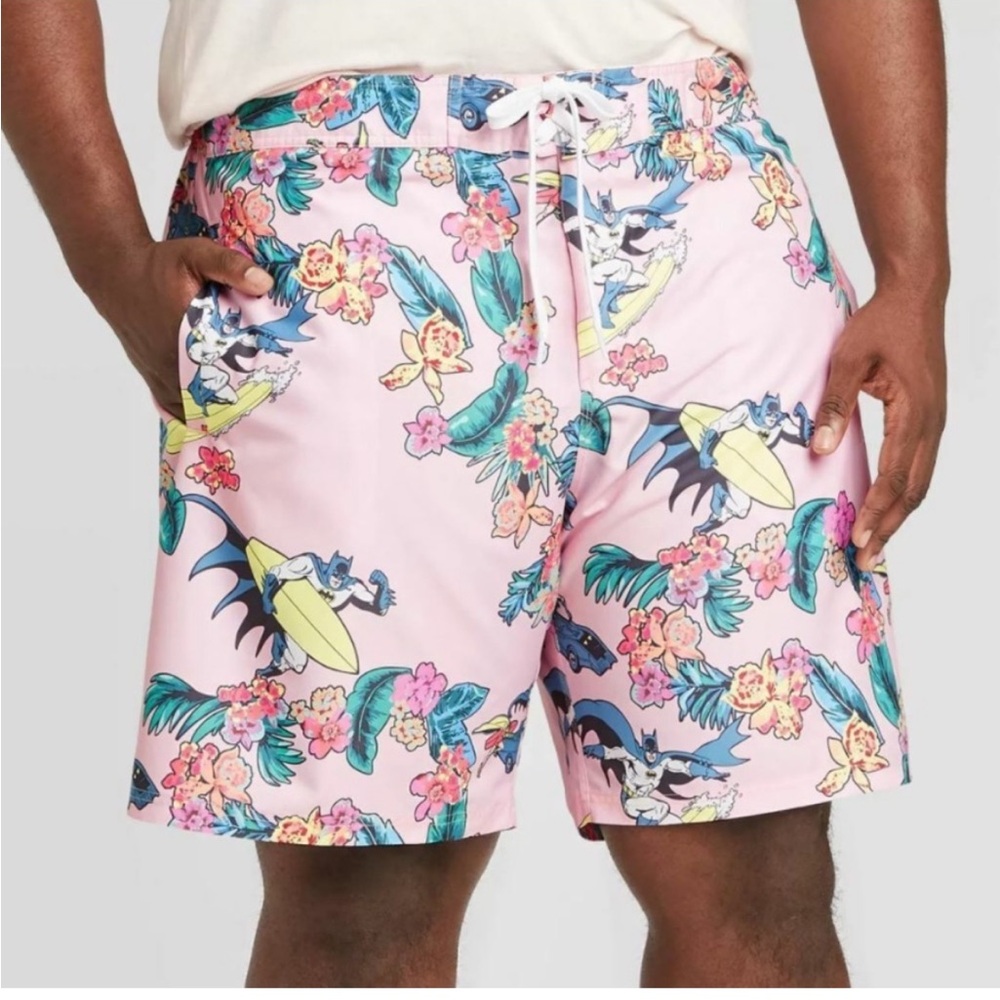 Batman & Robin Surf Men's LARGE Swim Trunks